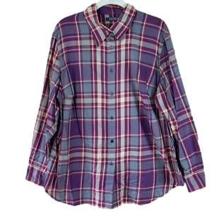 NWT Lauren Ralph Lauren Purple Plaid Button Down